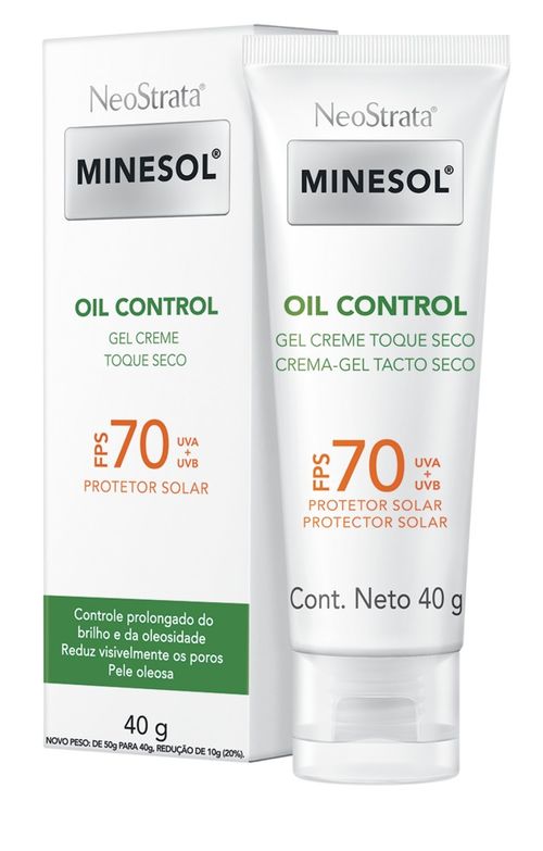 Protetor Solar Facial Neostrata Minesol Oil Control FPS70 Gel Creme Toque Seco 40g