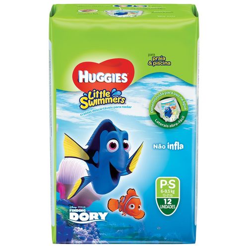 Fralda para Água Huggies Disney Little Swimmers Mar e Piscina P.S com 12 Unidades