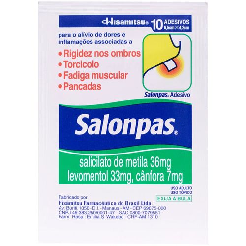Salonpas Adesivo Pequeno com 10 Unidades