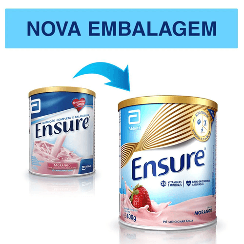 Suplemento Nutricional Ensure Pó Morango 400g