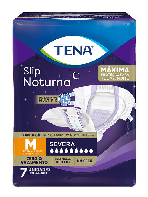 Fralda Geriátrica Tena Slip Noturna M com 7 Unidades
