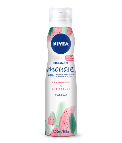 Hidratante Nivea Mousse Framboesa e Chá Branco Pele Seca 200ml