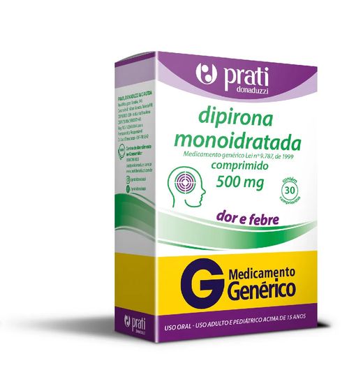 Dipirona 500mg com 30 comprimidos Prati Donaduzzi