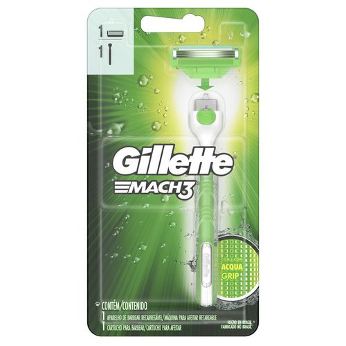 Aparelho de Barbear Gillette Mach3 Acqua Grip Sensitive  com 1 Unidade