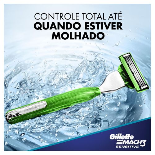 Aparelho de Barbear Gillette Mach3 Acqua Grip Sensitive  com 1 Unidade