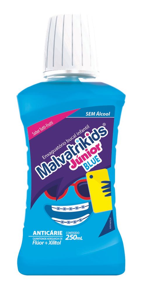 Enxaguante Bucal Malvatrikids Júnior Blue 250ml