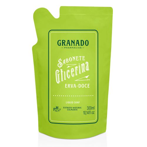 Sabonete Líquido Granado Glicerina Erva Doce Refil 300ml
