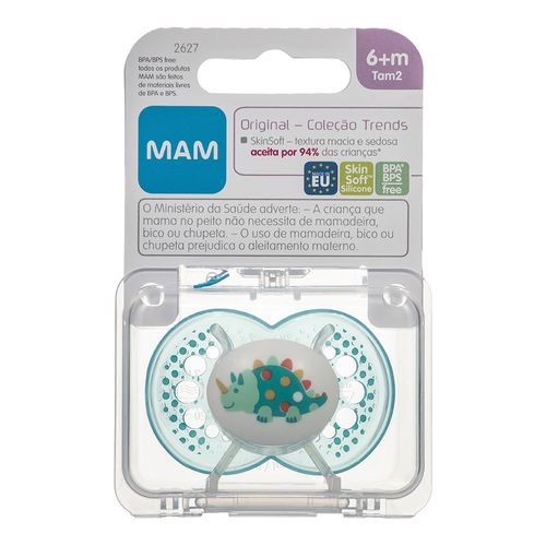 Chupeta MAM Original Coleção Trend Crystal Silk Touch Boys +6 meses