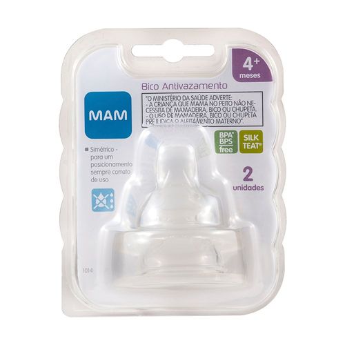 Bico para Mamadeira MAM Antivazamento Fluxo Rápido com 2 Unidades