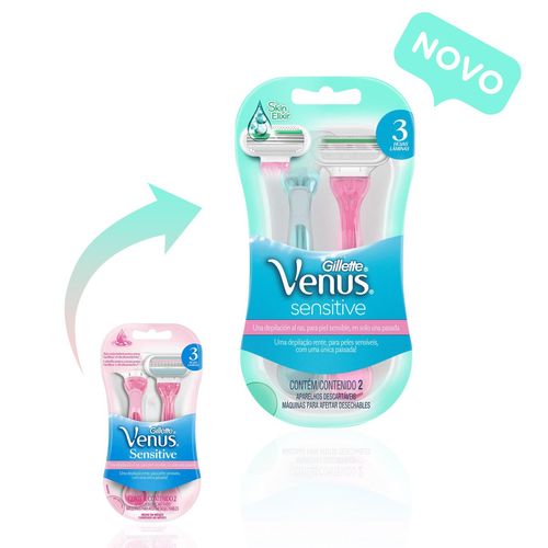 Aparelho de Depilação Gillette Venus3 Sensitive com 2 Unidades