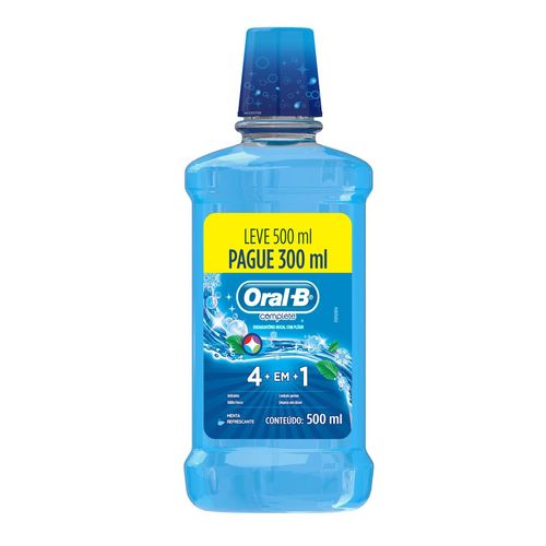 Antisséptico Bucal Oral-B Complete Menta Leve 500ml Pague 300ml