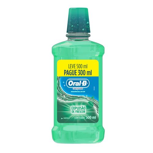 Antisséptico Bucal Oral-B Complete Hortelã Leve 500ml Pague 300ml