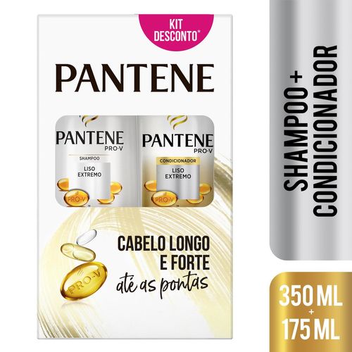 Kit Shampoo 350ml + Condicionador 175ml Pantene Liso Extremo
