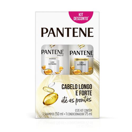 Kit Shampoo 350ml + Condicionador 175ml Pantene Liso Extremo