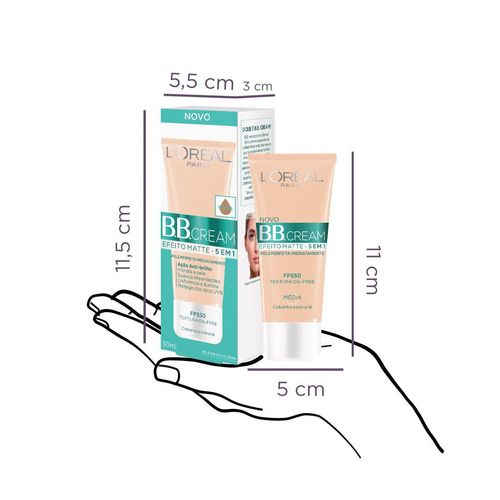 Base BB Cream L'oréal Efeito Matte 5 em 1 FPS50 Média 30ml