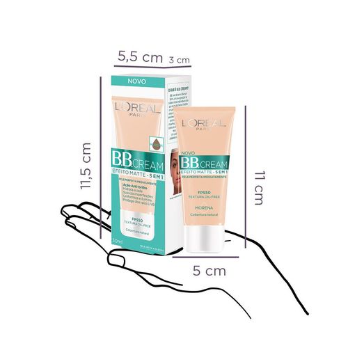 Base BB Cream L'oréal Efeito Matte 5 em 1 FPS50 Morena 30ml