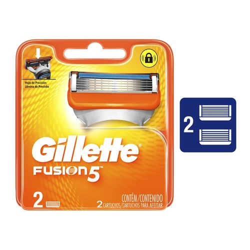 Carga para Aparelho de Barbear Gillette Fusion5 com 2 Unidades