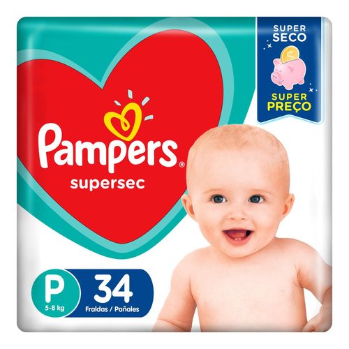 Fralda Pampers Supersec Pacote P com 34 Unidades