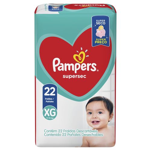 Fralda Pampers Supersec Pacote XG com 22 Unidades
